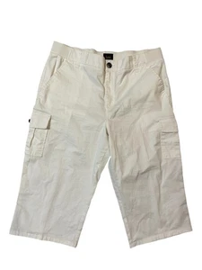 Lee Flex to Go Skimmer Pants Women's 12 Medium White Cargo Pockets Relaxed - Picture 1 of 10