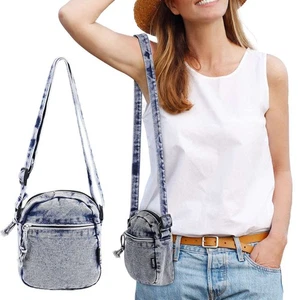 Mini Umhängetasche Handytasche – kleine Denim Handtasche Schultertasche Reise USA - Bild 1 von 10