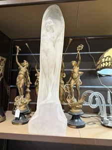 Enorme Escultura Italiana Cristalita Mujer Deco Niña De Colección Cristal Artesanal - Imagen 1 de 13