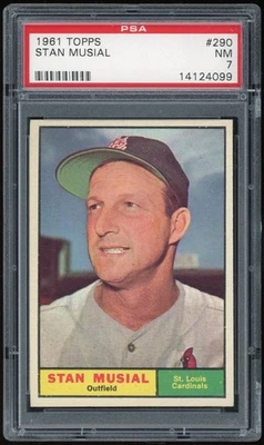 1961 Topps #290 Stan Musial PSA 7 *4099 Foto 1 de 2
