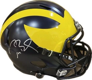 Tom Brady Autographed Michigan Full Size Replica Helmet - Picture 1 of 1