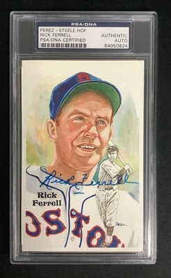 Rick Ferrell Signed Perez Steele Postcard Baseball  HOF Redsox Autograph PSA/DNA - Image 1 of 2
