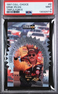 1997 COLLECTORS CHOICE TRIPLE FORCE ERNIE IRVAN #2 OF 3-I NEW HAMPSHIRE⭐️PSA 9⭐️ - Image 1 of 2