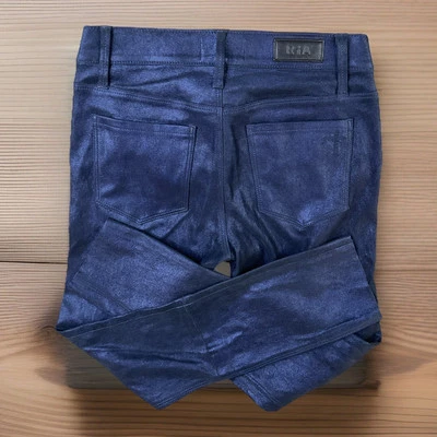 Calça jeans skinny R+A Road to Awe couro de cordeiro cintura baixa RtA feminina tamanho 24 - Imagem 1 de 4