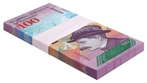 Venezuela 100 Bolívares Soberano, 2018, P-106a.1, UNC X 100 PIEZAS Paquete Pack - Imagen 1 de 3