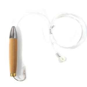 6" Rigged Cedar Plugs Natural Tuna Trolling Saltwater Fishing Lure 10/0 Hook - Picture 1 of 12