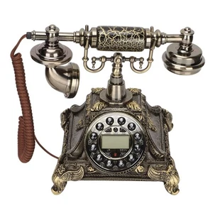 Vintage Telefon Przycisk Zestaw głośnomówiący Przewodowy Staromodny Telefon stacjonarny do Ho CB - Zdjęcie 1 z 24
