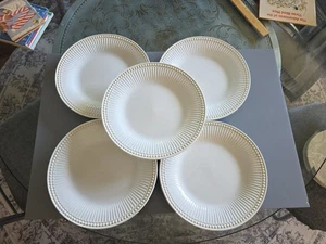 Set of 5 Lenox Butler’s Pantry Dinner Plates 11.5" White Embossed Beaded Rim - Bild 1 von 9