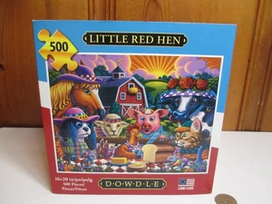 Dowdle Volkskunst Puzzle 500 Stck. kleine rote Henne 16" x 20" NEU in Box USA - Bild 1 von 5