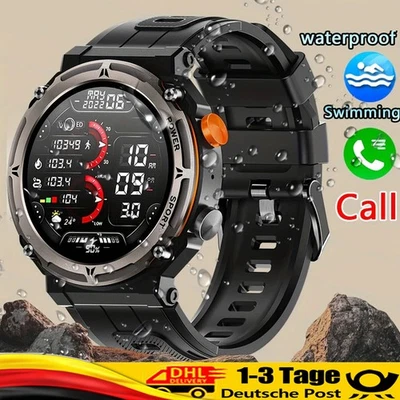 für SamsungAndroid Smartwatch Herren Taktisch Militär Bluetooth Anruf Blutdruck！ - Bild 1 von 4