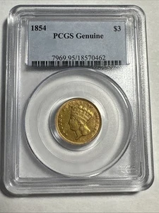 1854 Oro $3 Principessa PCGS Classificato Originale B286 - Foto 1 di 8