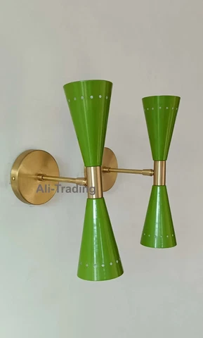 1950's Mid Century Brass Monolith Wall Sconces Lamps Lighting Sconce Set of one Cover