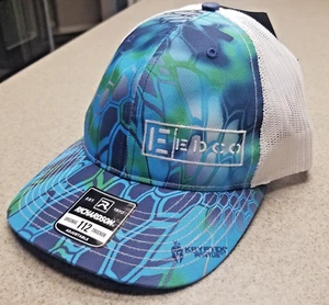 Richardson 112 Trucker Hat Snapback Kryptek Pontus Blue/White Adjustable - Picture 1 of 13