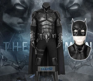 2022 The Batman Costume Men's Halloween Cosplay Suit Bruce Wayne Outfit Mask Set - Picture 1 of 12