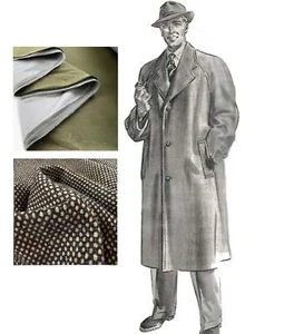 Vintage 1950s Pattern - Men’s Classic Outer Coat - Chest=40” (101.6cm) - Picture 1 of 3