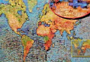 Photomosaics Earth Puzzle by Robert Silvers 1000 Piece Puzzle 27”x20” FREE SHIP! - Picture 1 of 7