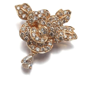 Auth GSTV Pendant Diamond 0.62ct Flower Rose 18K 750 Rose Gold - Picture 1 of 5