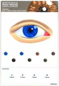 Kit decalcomanie mondo BULBI OCULARI UMANI da 1,5 mm a 1,92 mm taglie - Foto 1 di 3