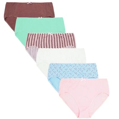 Paquete de 6 calzoncillos de bikini Curve Muse 100 % algodón para mujer Foto 1 de 4