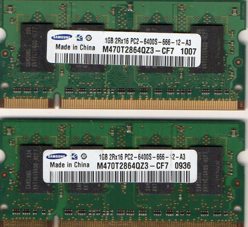 2GB 2x 1GB Kit Sony Vaio PCG-8V1L PCG-8V2L PCG-8W1L PCG-8W2L PCG-9W1L RAM Memory - Image 1 of 1