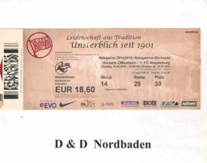 Ticket / Eintrittskarte  14/15   Aufstieg   Kickers Offenbach - 1. FC Magdeburg - Bild 1 von 1