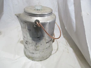 Comet Coffee Percolator 20 Cup Aluminum Pot Stove Top w/ Copper Handles Vintage - Picture 1 of 9