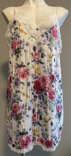 UNDERCOVER Abito da notte sotto copertura donna vintage floreale satinato pizzo lingerie taglia L
