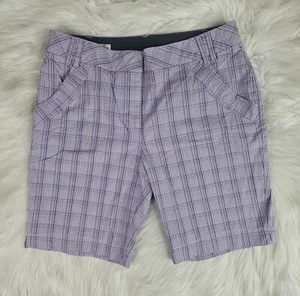 Cutter & Buck women's Purple plaid Pocket comfort shorts size 8 - Picture 1 of 8