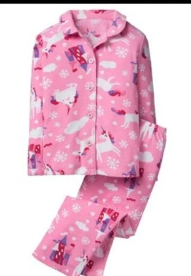 Gymboree Girls sz 14 Pink Unicorn Gymmies holiday Pajamas Cozy Soft  NWT - Image 1 of 3