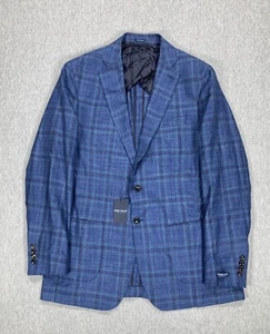 NWT Peter Millar Atlantic Blue Plaid Sport Coat Blazer Suit Jacket 42 Long $1200 - Picture 1 of 15