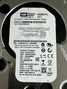 Western Digital WD HDD 3.5" WD3009FYPX 3TB IntelliPower 64MB Cache SATA 6 - Picture 1 of 9