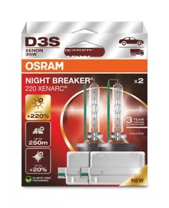 NUOVO 2 OSRAM D3S NIGHT BREAKER NEXT GEN +220% 3 ANNI 12V VERSIONE XENO 2025 - Foto 1 di 3