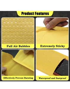 A4 X 100pcs PADDED ENVELOPES BUBBLE BAGS POSTAL Gold - Picture 1 of 4
