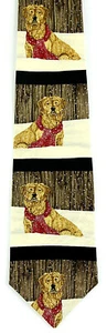 Winter Lab Men's Dog Neck Tie Labrador Retriever Silk Endangered Species Necktie - Picture 1 of 4
