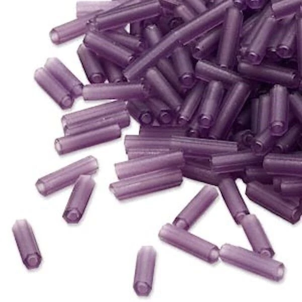 Translucent MATTE Amethyst Purple Glass 6mm Bugle Beads 35 Grams Approx. 1,000 * - Image 1 of 1
