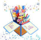 Happy Birthday Pop up Card with Music & Lights, Beautiful Musical Bday 3D Greeti