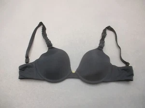 32B NATORI Womens Black Lined Underwire Plunge Back Closure Demi Bra 8E - Picture 1 of 8