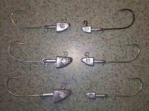 Paquete de 10 jigs de cabeza de sombra de púas 8/0 gancho sin pintar 1/2 oz a 2 oz cabezas de plantilla de T&A - Imagen 1 de 1