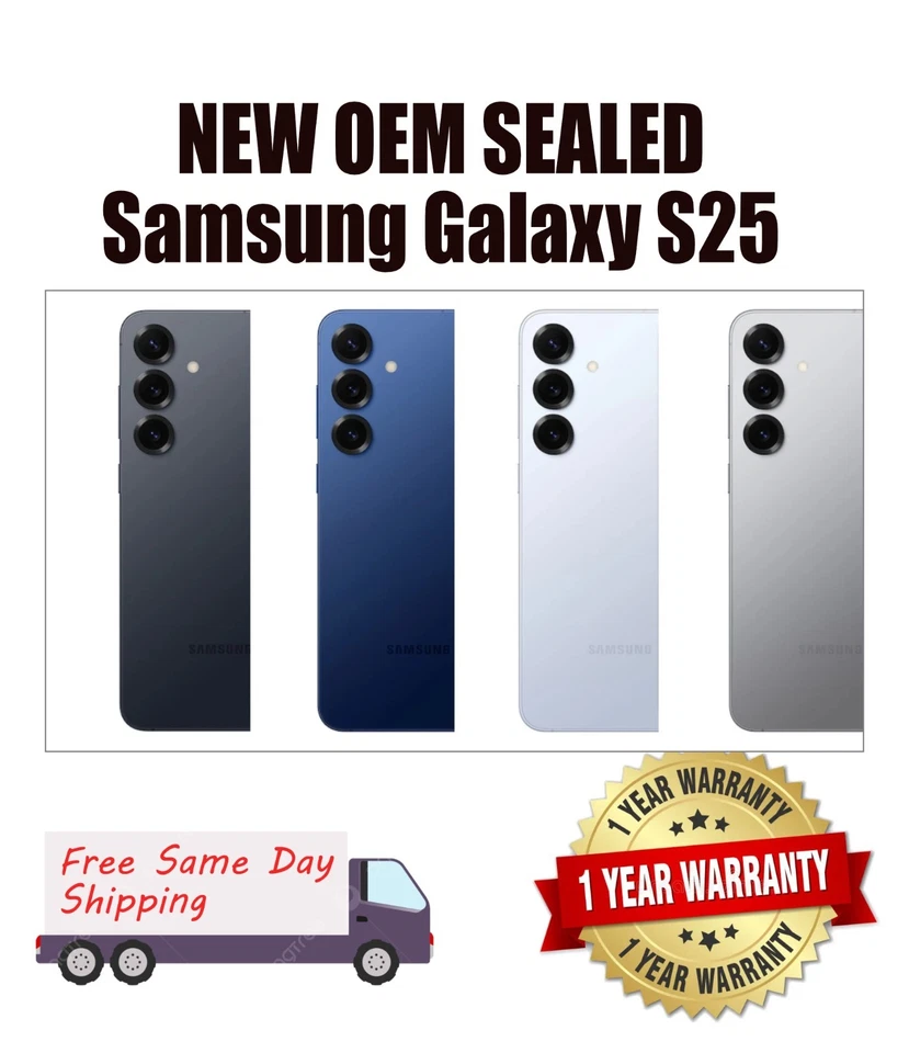 NEW OEM SEALED - Samsung Galaxy S25 6.2-inch Dynamic AMOLED 2X display - Image 1 of 1