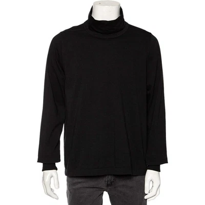 Jersey Rick Owens Negro Tejido Cuello Embudo Detallado Gran Tamaño S Foto 1 de 4