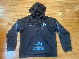 RARA felpa con cappuccio Detroit Lions uomo L grigia Nike Laces pullover NFL football felpa - Foto 1 di 15