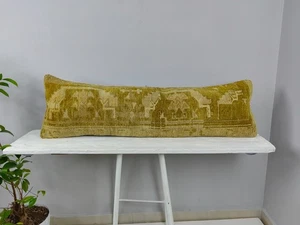 LONG BOLSTER PILLOW TURKISH RUG PILLOW LONG BED PILLOW LONG LUMBAR PILLOW DECOR - Picture 1 of 9