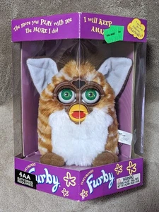 New in Box 1999 Furby 70-800 Gold Brown Stripes Green Eyes Tiger Elect. Sealed - Picture 1 of 10