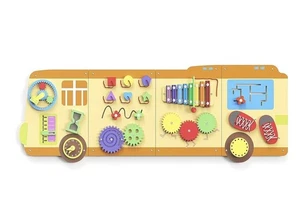 Bus Activity Wall Busy Board Panels Montessori Sensory Toy Toddler Learning - Picture 1 of 16