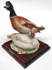 GIUSEPPE ARMANI Stockenten Capodimonte Figur Kunststein Florence 80er SIGNIERT!