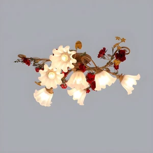 Retro Rose Deco Semi Flush Mount Ceiling Light Traditional 4/7 Lights Chandelier - Picture 1 of 12