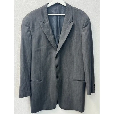 Blazer de lã cinza Armani Collezioni terno empresarial jaqueta carreira masculina 44 L - Imagem 1 de 4
