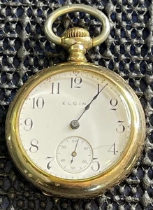Taschenuhr Elgin Gold Filled von 1907 Grade 355 Model 3 Class 117 0 Größe 15j läuft - Bild 1 von 15