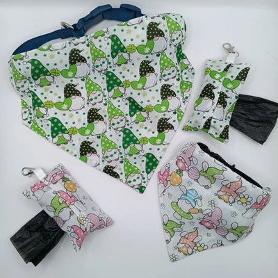Gnomo Día de San Patricio Pascua Reversible Sobre el Cuello Perro Bandanas Foto 1 de 4