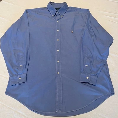 Ralph Lauren Men’s Yarmouth Cotton Oxford Blue Dress Shirt Size 17-34/35 Preppy - Image 1 of 4